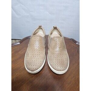 Taos Womens 10 Tan Leather Slip On Shoes Perforated Comfort Casual Walking